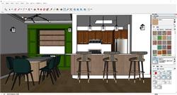 吧台餐桌椅空间sketchup模型库