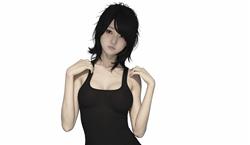 站姿女人人物su模型库免费下载