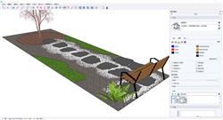 公园长椅石板路草图大师3d模型库