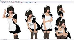 女仆美女人物sketchup模型免费下载