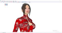 旗袍新娘女子人物SU模型