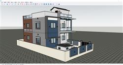 独栋别墅建筑SU模型 免费sketchup模型下载