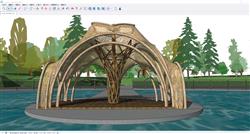 景观亭子SU模型 免费sketchup模型下载