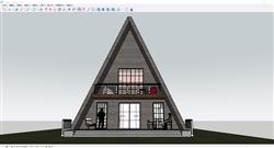 三角屋木屋度假屋SU模型 免费sketchup模型下载