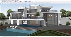 现代别墅住宅SU模型 免费sketchup模型下载