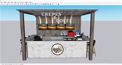 咖啡摊位展位SU模型 免费sketchup模型下载