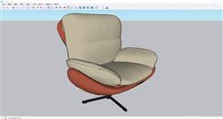 转椅扶手椅SU模型 免费sketchup模型下载