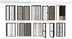 长虹玻璃门折叠门SU模型 免费sketchup模型下载