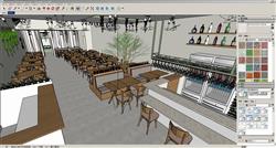 餐饮店咖啡馆餐厅SU模型