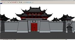 古建城门城楼SU模型