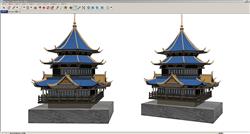 古建筑塔楼宝塔SU模型