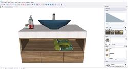 洗手台盆洗簌台SU模型 免费sketchup模型下载