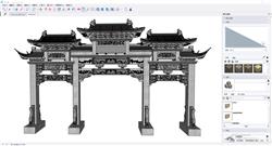 中式牌坊门楼SU模型