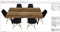 原木餐桌椅SU模型 免费sketchup模型下载