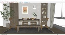 茶桌茶台SU模型 免费sketchup模型下载