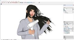 居家服美女人物SU模型