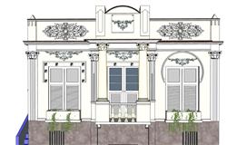 欧式建筑立面装饰SU模型