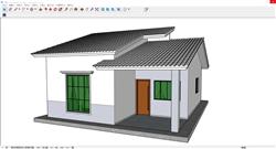 瓦片屋顶房子SU模型 免费sketchup模型下载