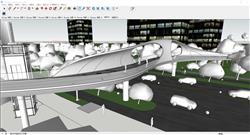 景观人行天桥SU模型 免费sketchup模型下载