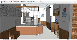 饮品店咖啡店奶茶店SU模型 免费sketchup模型下载