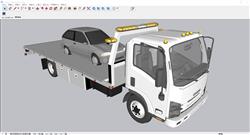 拖车救援车SU模型 免费sketchup模型下载