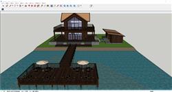 餐馆木屋SU模型 免费sketchup模型下载