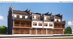 中式徽派建筑SU模型