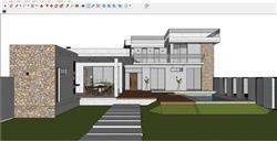 现代风格别墅SU模型 免费sketchup模型下载