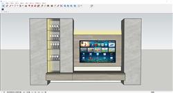 灯带电视柜SU模型 免费sketchup模型下载