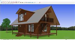 坡屋顶木屋住宅SU模型