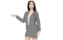 讲解员女人SU模型