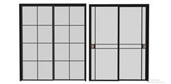 玻璃门推门移门SU模型 免费sketchup模型下载