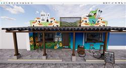 咖啡网红打卡点SU模型 免费sketchup模型下载