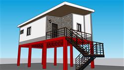 架空式建筑住宅SU模型
