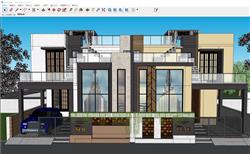 双拼别墅住宅SU模型 免费sketchup模型下载