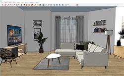 客厅沙发组合SU模型 免费sketchup模型下载