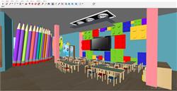 儿童积木桌玩具铅笔墙SU模型 免费sketchup模型下载