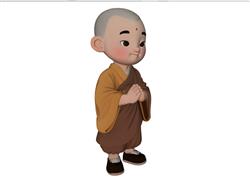 小和尚人物SU模型 免费sketchup模型下载