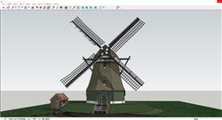 乡村风车SU模型 免费sketchup模型下载