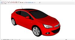红色小汽车SU模型 免费sketchup模型下载