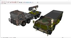 军事卡车军车SU模型 免费sketchup模型下载
