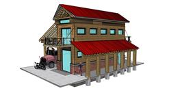 圣马力诺校车巴士建筑SU模型