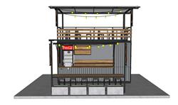 集装箱餐饮店SU模型 免费sketchup模型下载