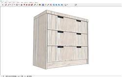 三斗柜子SU模型 免费sketchup模型下载
