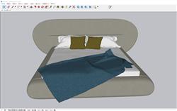 突尼斯床铺双人床SU模型 免费sketchup模型下载