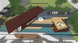 集装箱餐饮店建筑SU模型 免费sketchup模型下载