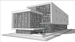 图书馆文化建筑SU模型