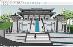 汉唐风格斗拱博物馆建筑SU模型