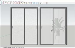 长虹玻璃门推拉门SU模型