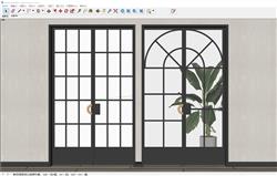 室内推拉门法式门SU模型